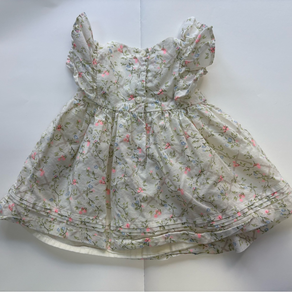 Janie and Jack Floral White and Pink Dress